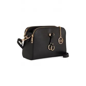 Mia Tomazzi, Geanta crossbody de piele cu aspect texturat Certosa, Negru