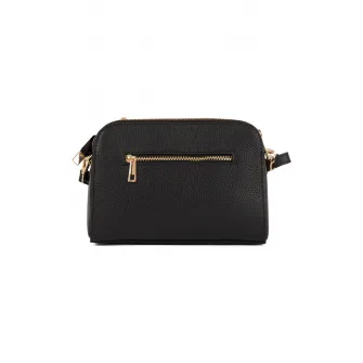 Mia Tomazzi, Geanta crossbody de piele cu aspect texturat Certosa, Negru