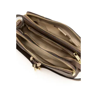 Mia Tomazzi, Geanta crossbody de piele cu aspect texturat Certosa, Maro taupe