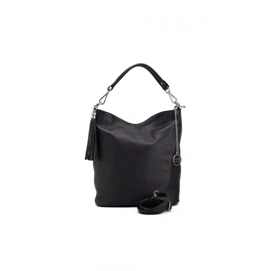 Mia Tomazzi, Geanta hobo din piele, Negru