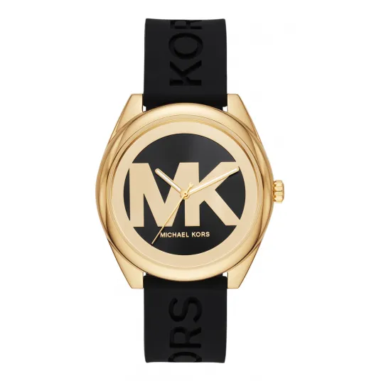 Michael Kors, Ceas analog cu o curea de silicon, Auriu, Negru