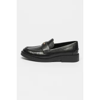 Michael Kors, Pantofi loafer de piele cu logo, Negru, 6
