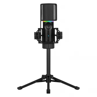 Микрофон на штативе Streamplify 48-TP, RGB, кардиоидный, USB 2.0