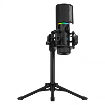 Микрофон на штативе Streamplify 48-TP, RGB, кардиоидный, USB 2.0