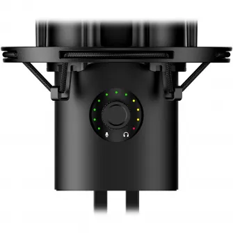 Microfon gaming HyperX QuadCast 2 S pentru Streamers/Content Creators, cardioid, USB-C, 32-bit bit depth, 192kHz sampling rate, 100+ LED-uri aRGB, PC Win11, Mac, Steam Deck, negru