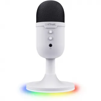 Microfon Gaming Trust GXT234P YUNIX, USB, Iluminare RGB, Cardioid, microphone mute, lights on/off, Alb
