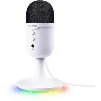 Microfon Gaming Trust GXT234P YUNIX, USB, Iluminare RGB, Cardioid, microphone mute, lights on/off, Alb