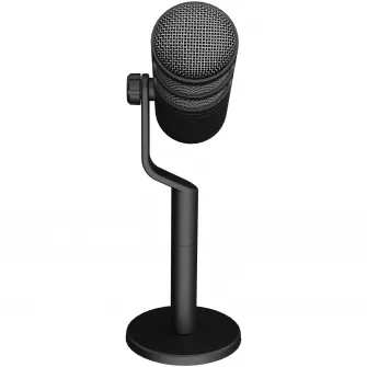 Microfon Genesis Radium 350D, tip Dynamic, model cardioid, suport fix, conectivitate USB-C, raspuns in frecventa 60 - 14.000 Hz, sensibilitate48 dB, lungime cablu 250 cm, negru
