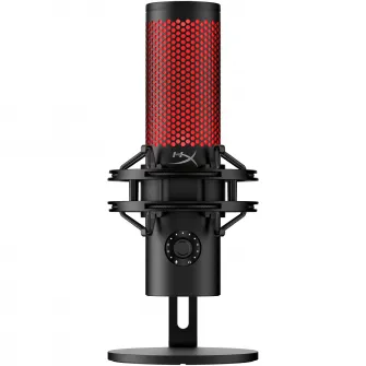 Microfon HyperX QuadCast 2, USB-C, pentru gaming, streaming si podcasting, control on-board, iluminare LED, stand antișoc demontabil, PC/Mac/PS5/PS4, negru