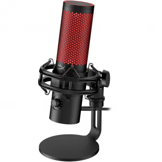 Microfon HyperX QuadCast 2, USB-C, pentru gaming, streaming si podcasting, control on-board, iluminare LED, stand antișoc demontabil, PC/Mac/PS5/PS4, negru