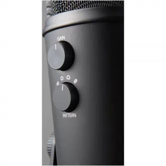 Microfon Profesional Blue Yeti USB, PC  Mac, Gaming, Podcast, Streaming, Recording, Multi-Pattern, Blackout