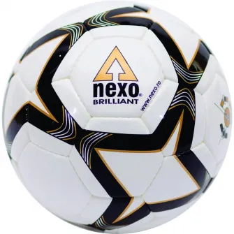 Minge fotbal Nexo BRILLIANT, marimea 5, alb/negru/auriu