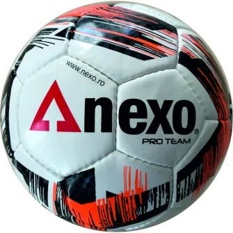 Minge fotbal Nexo PROTEAM, marimea 5, alb/portocaliu/negru