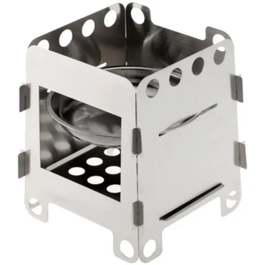 Mini-cuptor/gratar colapsabil pentru camping/hiking, otel, Dynamic, 9.3x10.3 cm