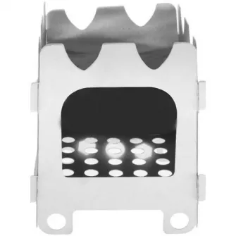 Mini-cuptor/gratar colapsabil pentru camping/hiking, otel, Dynamic, 9x11 cm