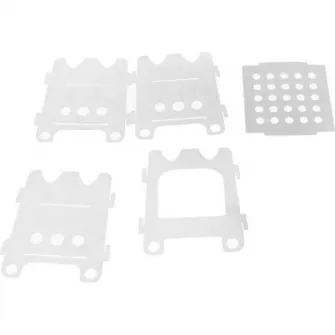 Mini-cuptor/gratar colapsabil pentru camping/hiking, otel, Dynamic, 9x11 cm