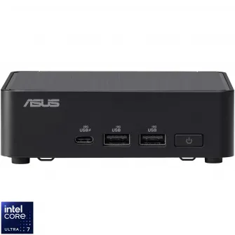 Mini PC Asus NUC 14 Pro RNUC14RVKU700002I cu procesor Intel® Core™ Ultra 7 155H pana la 4.8 GHz, fara RAM, fara stocare, Intel® Arc™ Graphics, No OS, EU cord, Black