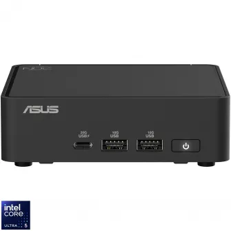 Mini PC Asus NUC 15 Pro SLIM Kit/RNUC15CRKU500002 cu procesor Intel® Core™ Ultra 5 225H pana la 4.9GHz, fara RAM, fara stocare, Intel® Arc™ graphics, No OS, EU cord, Black