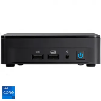 Mini PC Intel® NUC 13 Pro Kit NUC13ANKi7 cu procesor Intel® Core™ i7-1360P pana la 5.0GHz, fara RAM, fara stocare, Intel® Iris® Xe Graphics, No OS, Black