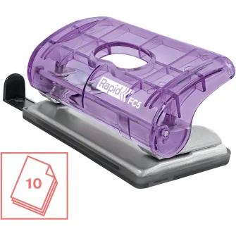 Mini-perforator plastic Rapid Colour'Breeze FC5, 10 coli, cutie, lavanda