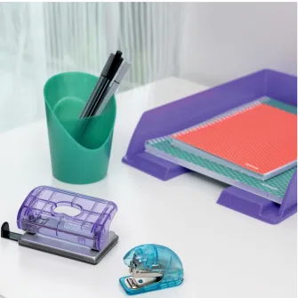 Mini-perforator plastic Rapid Colour'Breeze FC5, 10 coli, cutie, lavanda