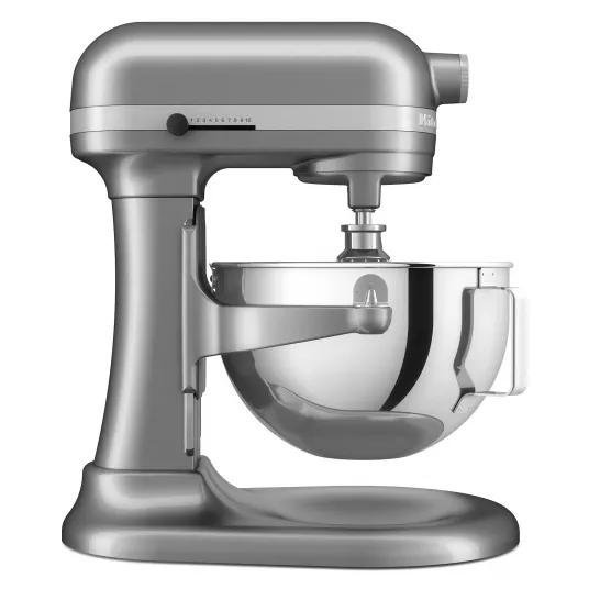 Mixer cu bol KitchenAid 5KSM55SXXECU, 5.2L, 375 W, Model HEAVY DUTY, Argintiu