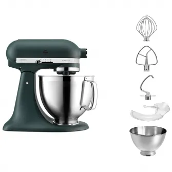 Mixer cu bol KitchenAid Artisan Elegance Pebbled Palm, 300W, 4.8L, Gri