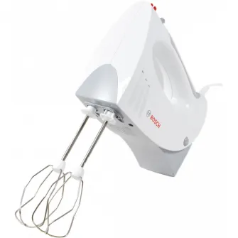 Mixer de mana Bosch MFQ3540, 450 W, 5 viteze, Alb/Gri