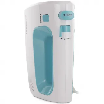 Mixer de mana Daewoo DHM122LB, 300 W, 5 viteze, functie Turbo, accesoriu framantare, palete amestecare, carcasa ABS, Turcoaz