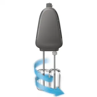 Mixer de mana Philips Viva Collection HR3740/00, 450 W, 5 viteze, Functie Turbo, Alb/Gri