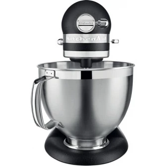 Mixer planetar Artisan Elegance KitchenAid 5KSM185PSEBK, 300W, viteza 58-220 rpm, bol 4.8 L, Negru