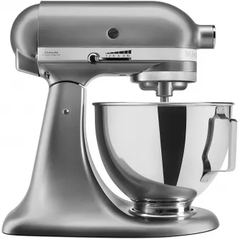 Mixer planetar KitchenAid 5KSM95PSECU, 300 W, 4.3 L, 3 palete, 10 viteze, Argintiu