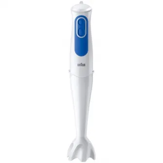 Mixer vertical Braun MQ3000WH SMOOTHIE PLUS, 700 W, Pahar gradat 0.6 l, 2 viteze, Alb/Albastru