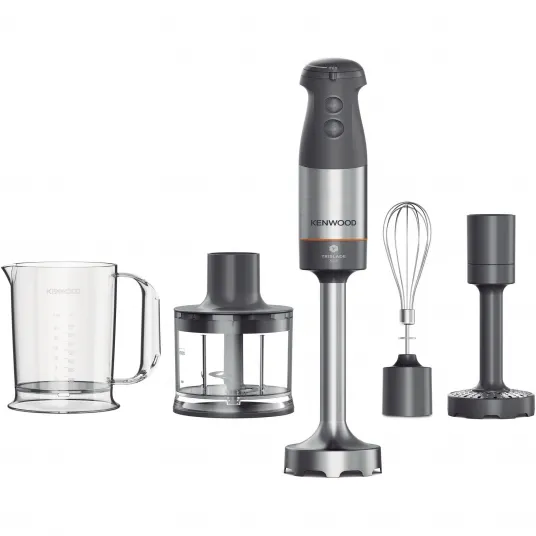 Mixer vertical Kenwood Triblade XL+ HBM60.307GY, 0W22111073, 1000 W, pahar gradat 0.7l, tocator 0.5l, accesoriu piure, tel, viteza variabila, gri/argintiu