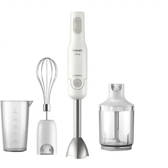 Mixer vertical Philips ProMix HR2545/00, 700 W, 1 setare viteza, Turbo, cana, tel, tocator XL, Alb