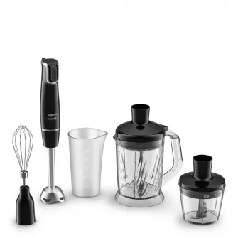 Mixer vertical Tefal InfinyForce HB94L830, 1000 W, 5 accesorii, pahar de masurat 800ml, capacitate tocator 500ml, Tehnologia Powelix, inox, negru