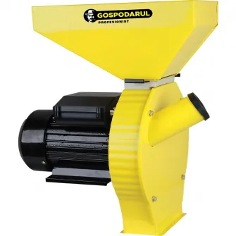 Moara electrica cuva mare pentru cereale si stiuleti porumb Gospodarul Profesionist PMP0043, 2500 W, 230 V, 300 kg/h capacitate productie, 3000 RPM, -25/40°C temperatura de lucru