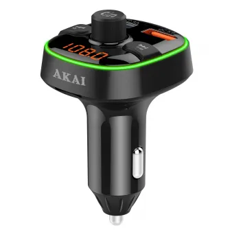 Modulator FM AKAI FMT-52BT 87,5-108 MHz, cu design placut si ergonomic, cu Bluetooth, cititor USB multiple formate (WMA, MP3, WAV, APE, FLAC) si micro SD Card, slot USB pentru incarcare rapida diverse device-uri, afisaj digital, iluminare LED