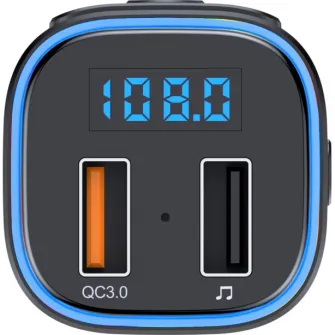 Modulator FM Bluetooth Serioux ABFM46, QC 3.0, USB, Negru