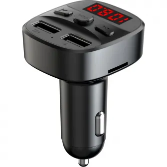 Modulator FM Bluetooth Serioux ABFM60, USB, microSD, USB 2.4A, Negru