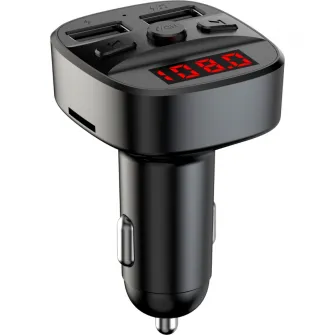 Modulator FM Bluetooth Serioux ABFM60, USB, microSD, USB 2.4A, Negru