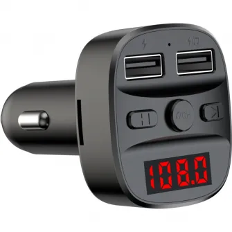 Modulator FM Bluetooth Serioux ABFM60, USB, microSD, USB 2.4A, Negru