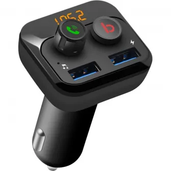 Modulator FM PNI Valentine F250 Bluetooth 5.0, MP3 player, transmitator FM, slot micro SD, port USB dual, incarcare rapida dispozitive mobile, buton super bass