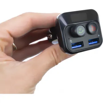 Modulator FM PNI Valentine F250 Bluetooth 5.0, MP3 player, transmitator FM, slot micro SD, port USB dual, incarcare rapida dispozitive mobile, buton super bass