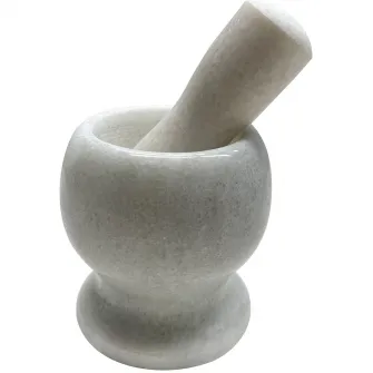 Mojar cu pistil Vanora Home, marmura, вЊЂ9.5 cm, alb