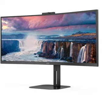 Monitor Curbat WLED VA AOC 34 WQHD 100Hz 4ms HDMI DisplayPort USB USB-C Webcam CU34V5CW/BK