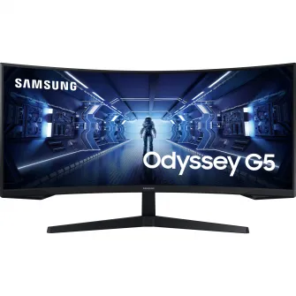 Игровой изогнутый монитор LED VA Samsung Odyssey, 34'', WQHD, 165 Гц, 1 мс, HDR10, 1000R, Free sync Premium, Display Port, HDMI, LC34G55TWWRXEN