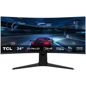 Monitor Gaming curbat QD Mini-LED TCL 34R83Q, 34