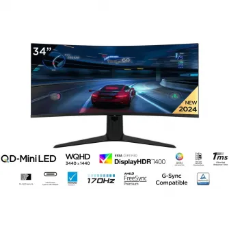 Monitor Gaming curbat QD Mini-LED TCL 34R83Q, 34