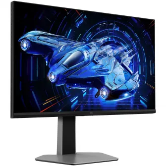 Monitor Gaming QD-Mini LED TCL 27G64, 27'', QHD (2560x1440), 180Hz, 1ms GTG, AMD FreeSync™ Premium, G-Sync™ Compatible, HDR600, 2x HDMI, Display Port, Jack, Pivot, negru/gri
